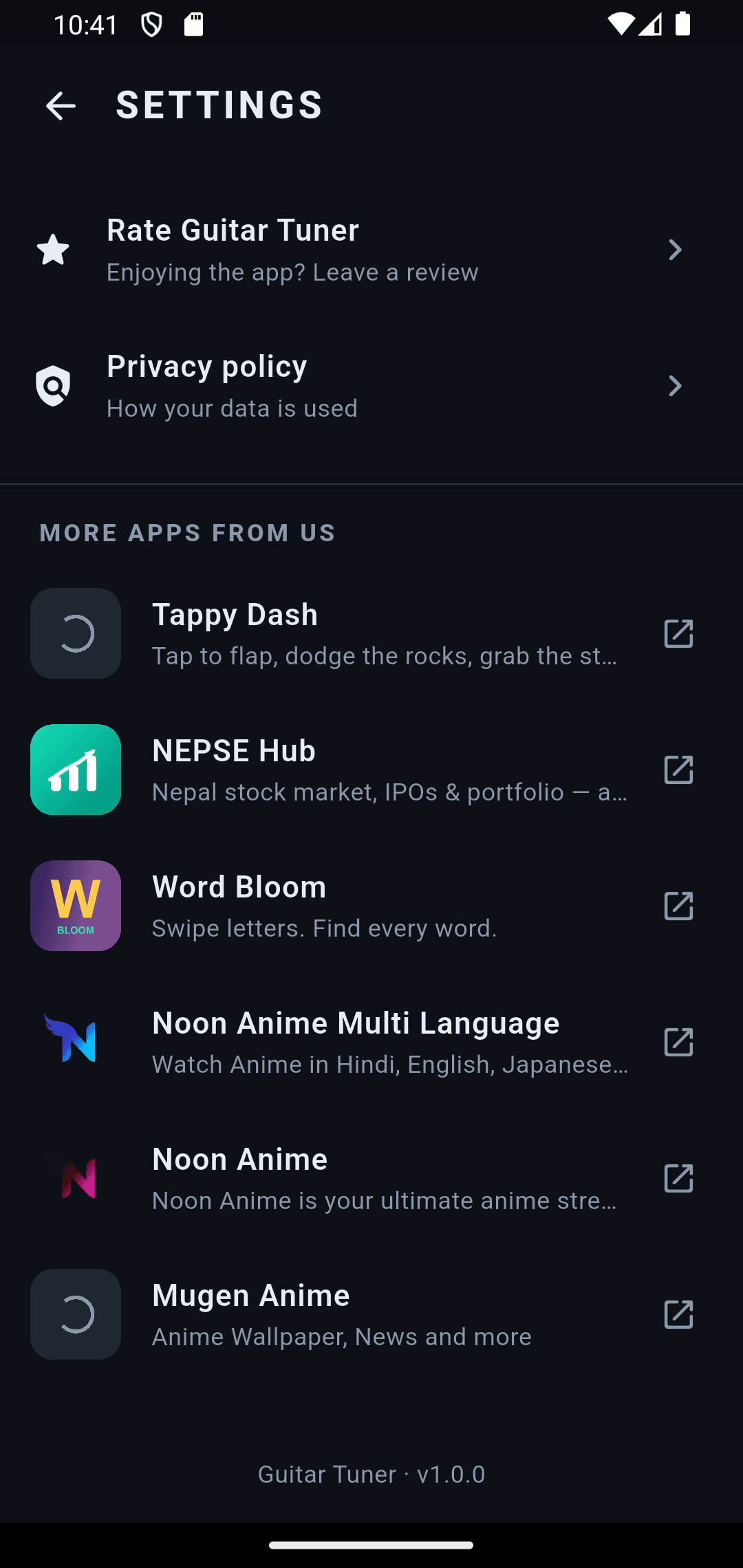 Simple, private settings