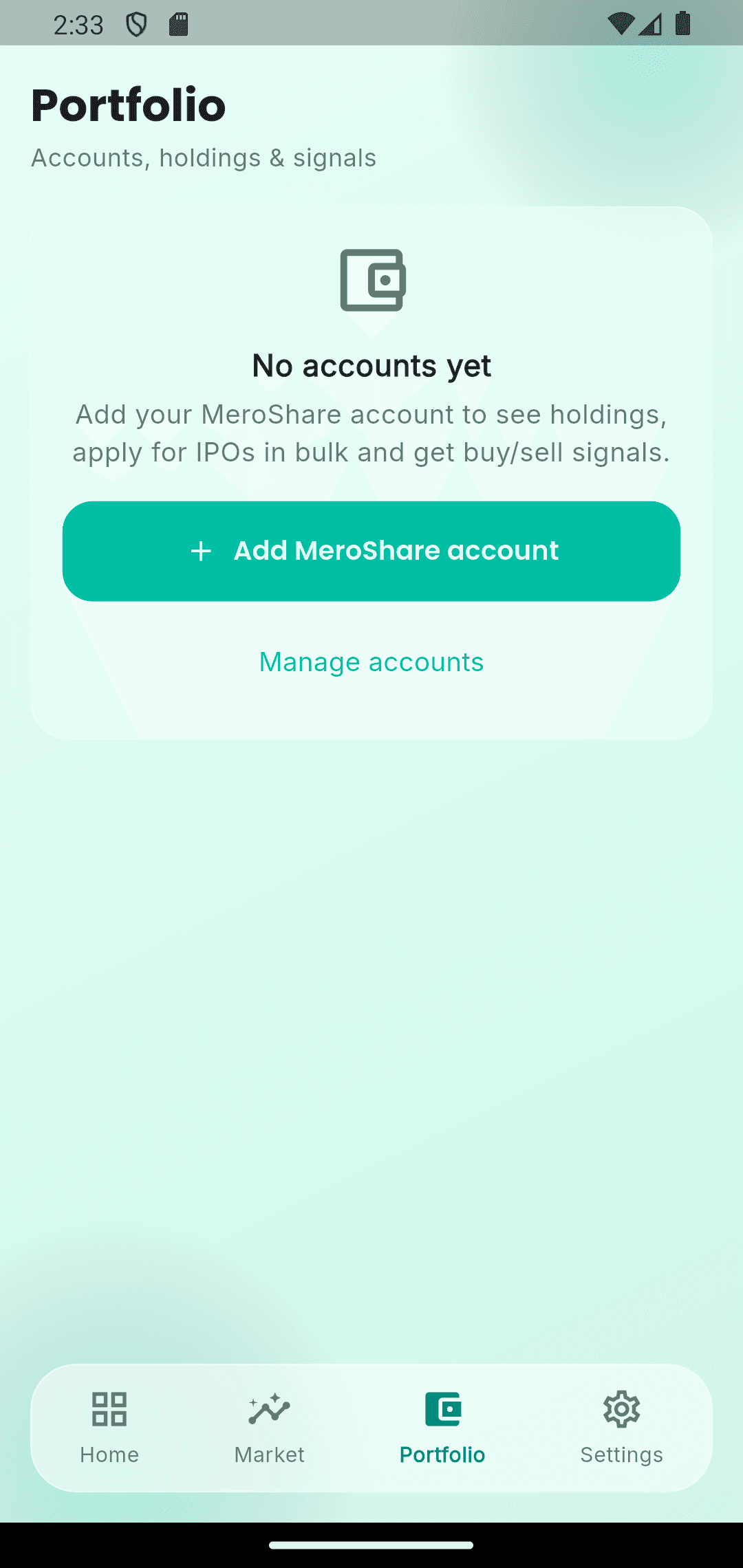 Portfolio & MeroShare accounts