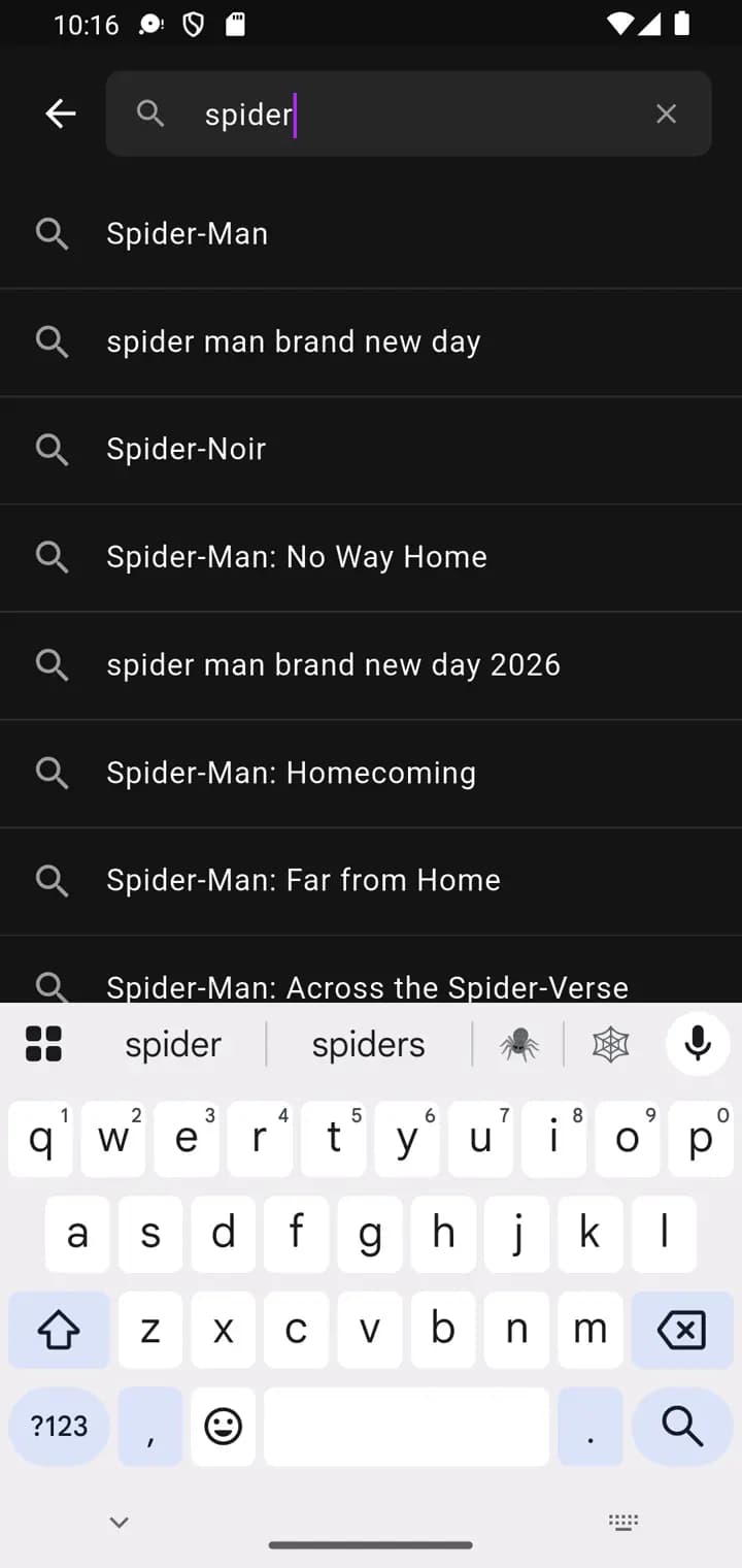 Fast search with instant suggestions