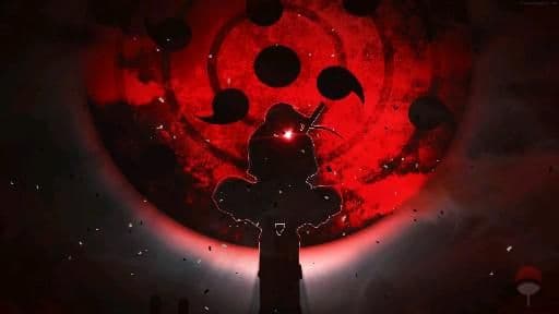 This may contain: a person standing in front of a red circle with black dots on it and the light shining through them