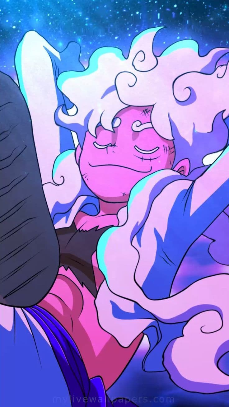 This may contain: an animated image of a woman laying in bed with her head on the back of a man's shoulder