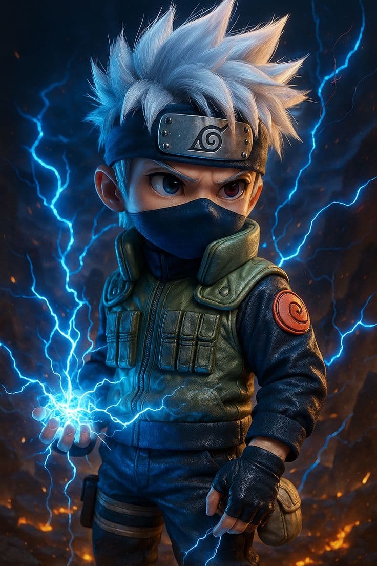 the character is wearing a helmet and holding a lightening bolt in front of his face