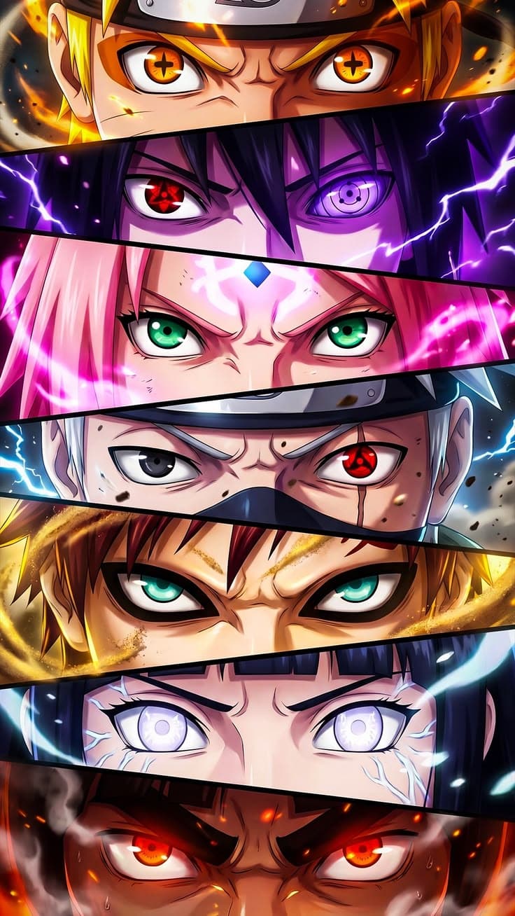 anime characters with different colored eyes