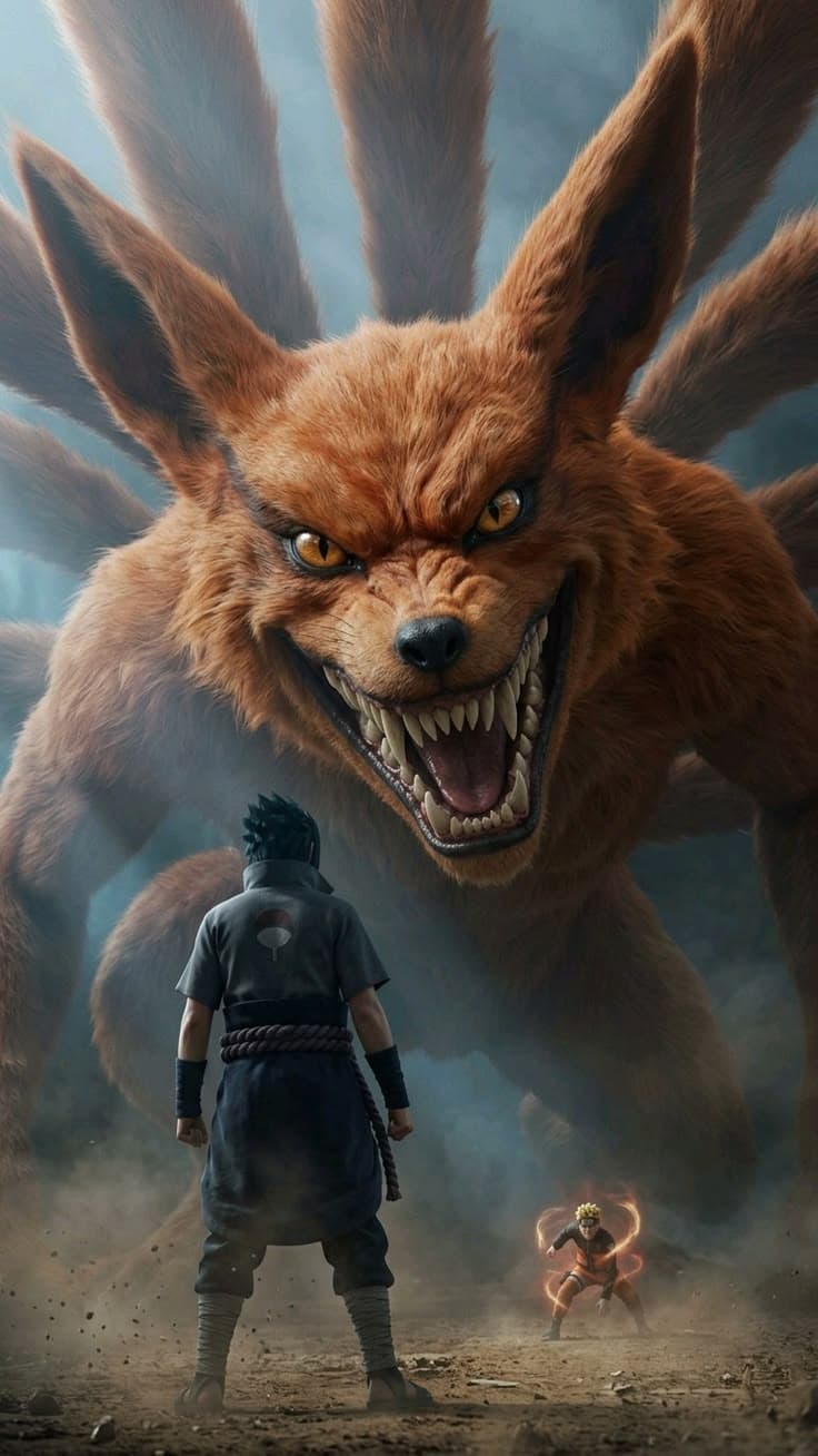 the character from avatar is in front of a giant monster with his mouth wide open
