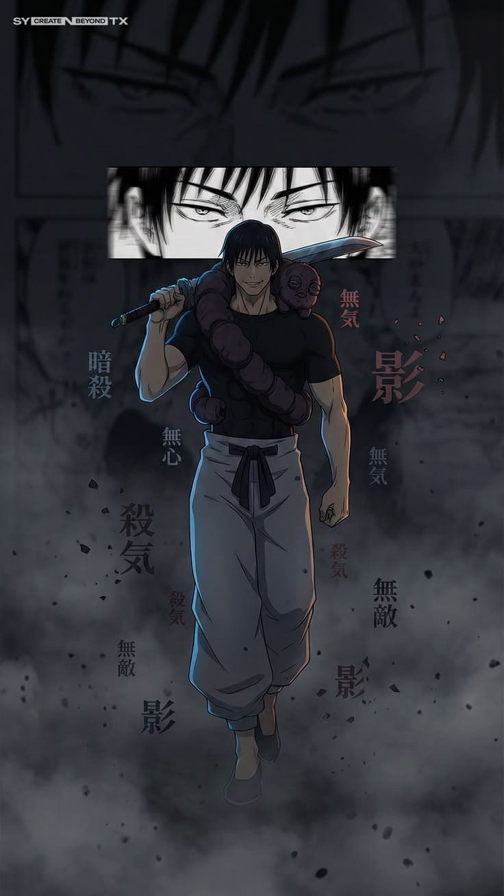 an anime character holding a baseball bat in the air
