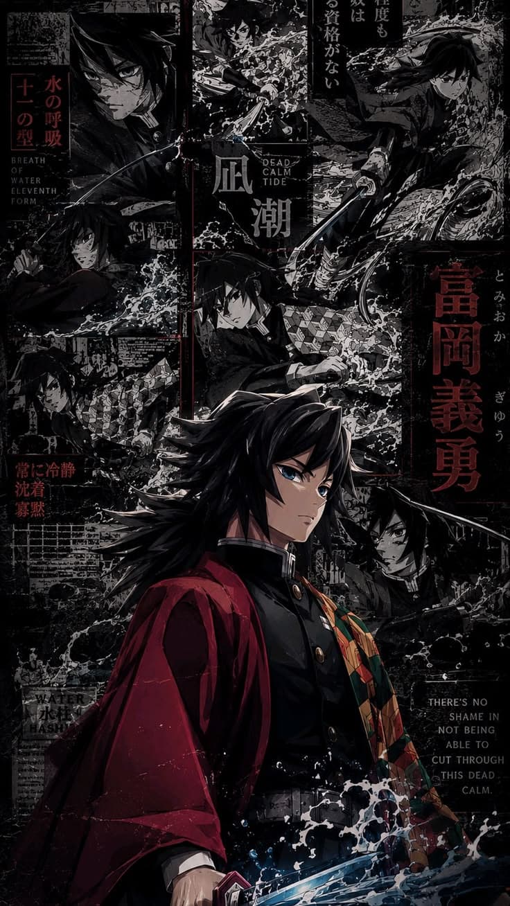 an anime character with long black hair and red cape standing in front of a dark background