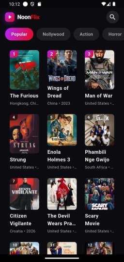 Ranking-list home with genre chips