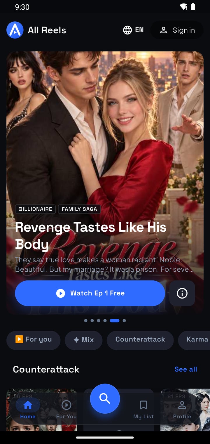 Home, with the featured dramas